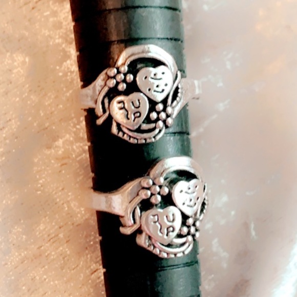 Vintage Matching Rings couples BFFs silver plated - Picture 13 of 14